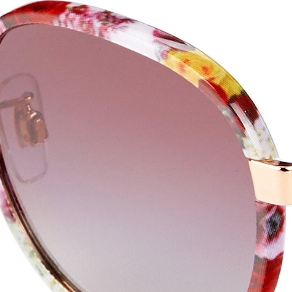 NEW DOLCE & GABBANA 52MM Round Square Floral Rose Print Frame Brown Gradient - Picture 7 of 9